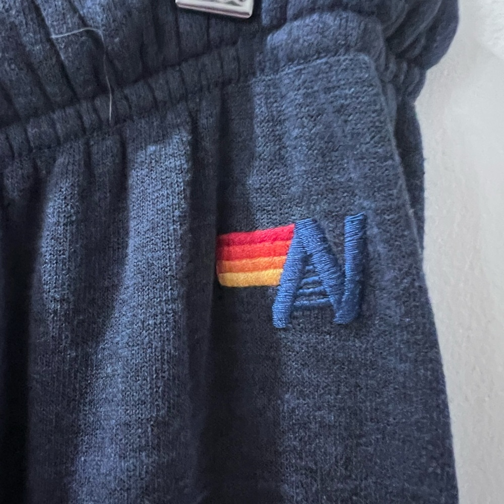 Aviator Nation Joggers with Colorful Pink and Yellow Stripes Navy Medium EUC - Picture 4 of 9